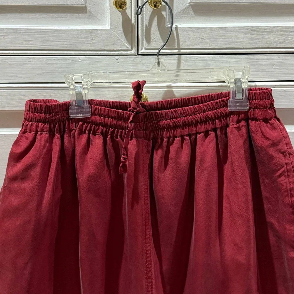 Vintage 1990s EVR Div Rousso Apparel Red Silk Pants - Picture 4 of 9
